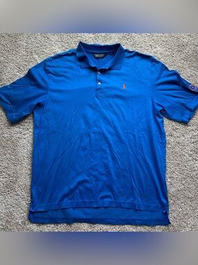 Polo Golf Ralph Lauren Shirt Mens XL Blue Orange Medallion Club Pima Cotton 2022